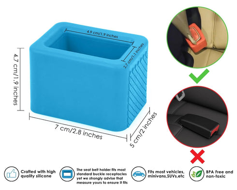 2 DS. DISTINCTIVE STYLE Seat Belt Holder Easy Access Seatbelt Accessories for Kids Pieces(Blue)