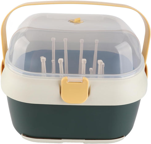 Greensen Baby Bottle Storage Box, Plastic Drying Rack with Space-Saving Design for