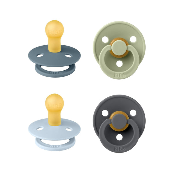 BIBS Pacifiers - Colour 4-Pack | BPA Free Baby Pacifier | Round