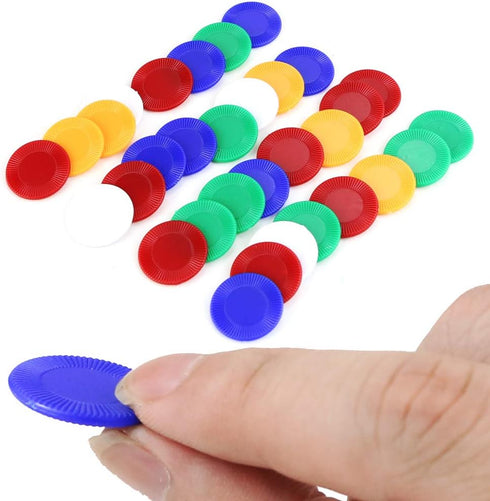 300 Plastic Poker Chips, Bulk Poker Game Chips for Math Counting, 5 Colors