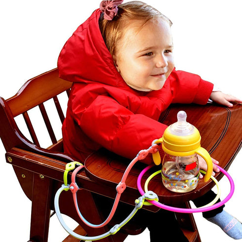 Toy Safety Straps 4PK, Stretchable Silicone Pacifier Clips for Baby Toddler Teether Bottle Harness
