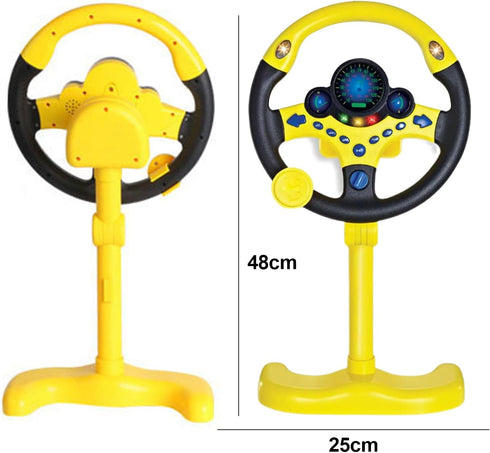 Steering Wheel Driving Toy, Simulated Electric Car Steering Wheel with Music and Sound for Kids