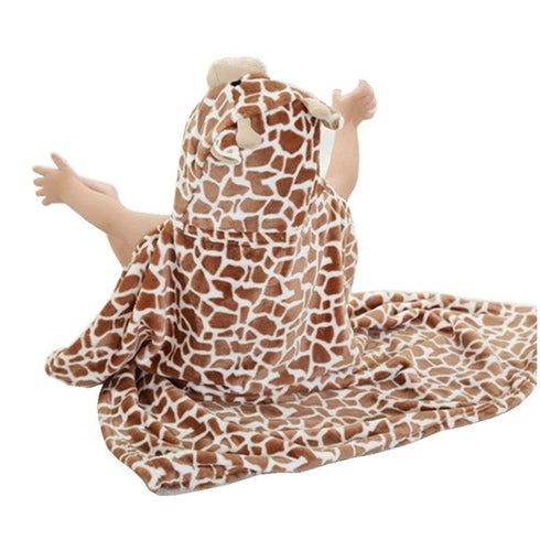 Vauwmsr Baby Hooded Blanket, Ultra Soft Warm Newborn Swaddle Wrap, 25.6" x 39.4", Brown