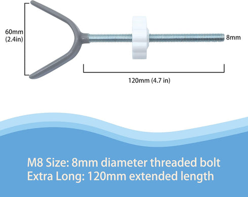 Baby Gate Banister Adapter Y-Spindle Rods - Pressure Mounted Baby and Pet Safety Gates, Extra Long Screws (Y-Grey-2