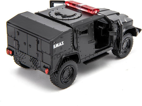 BDTCTK 1/36 Scale JLTV Armored Car Police Model, Zinc Alloy Die-Cast Pull Back Vehicle for Kids