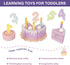 Wooden Birthday Fake Cake with Candles and Numbers - Pretend Play Food for Toddlers 1-3, Tea Party Learning Kitchen