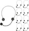 PROLOSO 9 Pack Play Headset with Microphone for Kids, Rockstar Pop Singer Costume Accessories, Black Headpiece