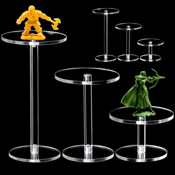 6 Pieces Flying Miniatures Acrylic Display Stand: Round Clear Flight Acrylic Stands for Tabletop RPG