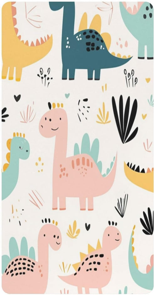 Bseiialft Cute Dinosaurs Leaves Crib Sheets for Boys Girls Soft and Breathable Cotton