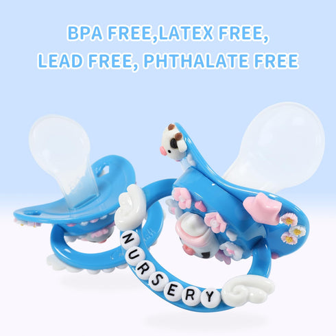Dummy CutiePlusU Adult Sized Pacifier for Adult-Big Shield DIY Handmade-Baby Bottle Darkblue