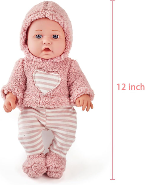 eDollable 12 inch playset 3+ My First Baby Doll Toy with Accessories and Clothes in Gift Box, Ideal Gift for Years Old