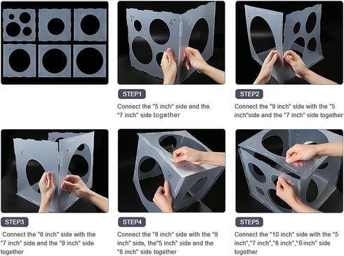 Auihiay 2-10 Inch Collapsible Plastic Balloon Sizer Box - Measurement Tool for Balloon Decorations