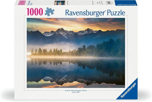 1000 Ravensburger - Lake Matheson, New Zealand - Piece Jigsaw Puzzle - Stunning, Peaceful Lake at Sunrise - Majestic
