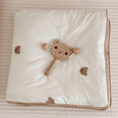 Summer 59x47 Inches, BuLuTu Washed Cotton Toddler Girls Boys Quilt Soft Breathable Baby Quilt Blanket Cute Little