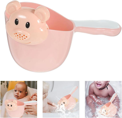 Kisangel Baby Shampoo Rinse Cup Large Capacity Thickened Pp Material Comfortable Round Handle Tear-Free Waterfall