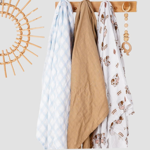 3-Pack (47" 43") 70% 30% Swaddles for Newborns Large Receiving Blankets x - Viscose Made from Bamboo, Cotton - Muslin