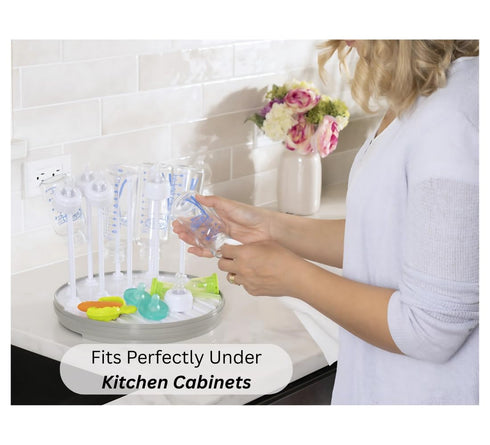 Pequeo Countertop Baby Bottle Drying Rack for Compact Drying Station for Bottles, Nipples & Pump Parts | Fast-Drying