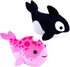 (Narwhal + Orca) Fish 2-Pack B - Small Stuffed Animals with Motor Inside for Ocean Party Favors