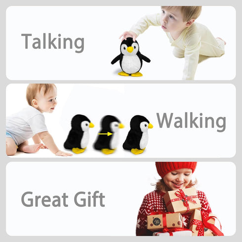 YH YUHUNG Walking Penguin Plush Toy Repeats What You Say with Clear Voice Talking Penguin Stuffed Animal Repeating Toy
