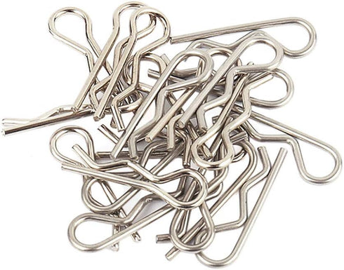 50pcs Stainless RC Car Body Clips R Pins, Suitable for 1/8th 1/10th 1/12th Scale Traxxas Redcat HPI Himoto HSP