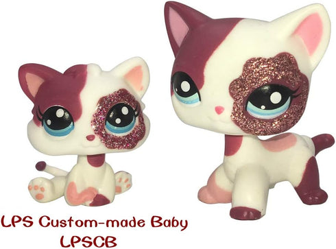 Custom-Made Baby Kitty Pet Shop Toy, Short Hair Cat Mini Bobble Head Animal Figure, 1 Inch Kitten