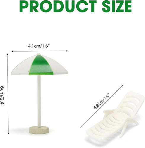 Set of 5 Mini Beach Umbrella Dollhouse Decor: 6x4cm Ornament Plastic Miniature Sunshade with Base DIY Accessories for Yard, Garden, Swimming Pool, Furniture, and Photography Craft Prop Home Decor