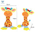 WHNKFB 0-12 Baby Teether Rattle Toy - Soft Giraffe Plush with Crinkle Squeaky Sound, Sensory Shaker for Newborns