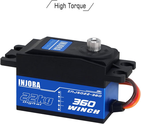 INJS022-360 22KG 360 25T Winch INJORA Rotation Digital Servo with Low Profile Spool for RC Crawler Car Boat Model
