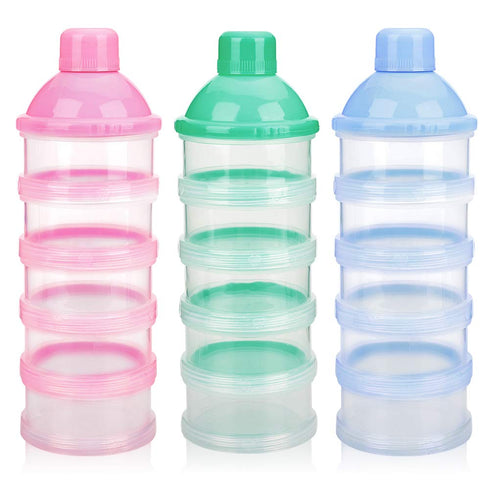 Accmor Formula Dispenser On The Go, 5 Compartments Stackable Formula Container for