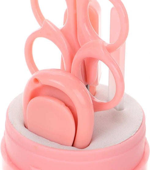 Trimmer Set Nail Clippers and Electric Nail for Newborns and Infants with Pink Cute Case Grooming Kit with Safe