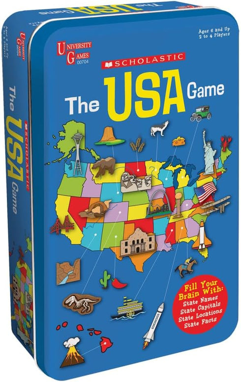 The Scholastic USA Game Tin | 72 months to 1188 months