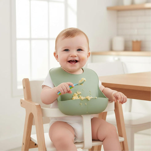 Set 3 10-72 PandaEar of Silicone Baby Bibs Waterproof, Soft, Unisex, Months