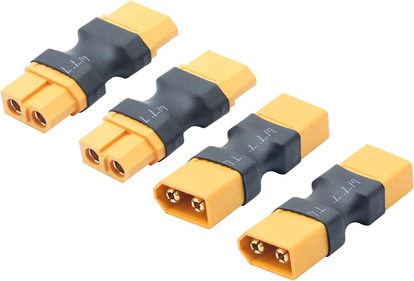 2Pair XT60 Connector Adapter - XT60 Male & Female No Wire Adapter for RC Lipo Battery, Drone, Toy Car