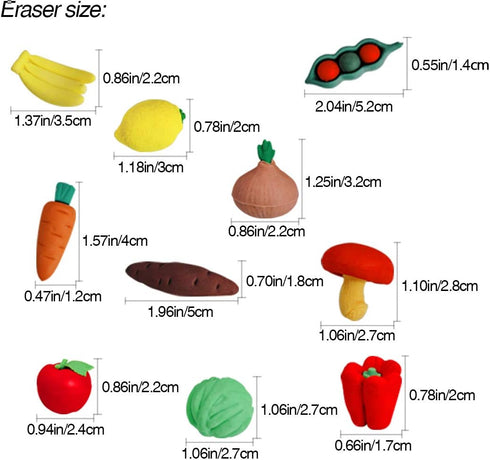 30PCS Children's Eraser, Mini Puzzle Pencil Eraser for Game Award Party, Carnival and School Supplies (Vegetables)