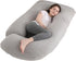 Jcickt Pregnancy Pillow for Sleeping,59 inch Maternity Pillow with Removable Washable Cover,J-Shaped Cooling