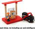 DSHMIXIA Set 3-5 Wooden Crane Toy with Train Cars - Compatible with Major Wooden Rail Brands - Ages