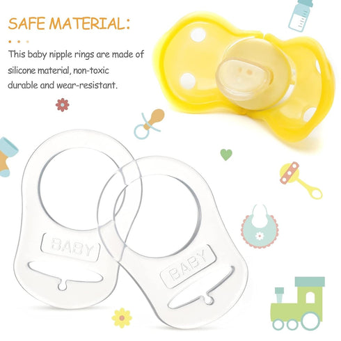 15 Dummy Patelai Pieces Soft Silicone Baby Pacifier Clips Holders Silicone Adapter Rings Holder Baby Nipple Rings
