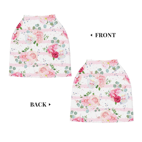 Schgap Pink Flowers Car Seat Covers Canopy for Baby Nursing Cover Breastfeeding Baby Carrier Covers Carseat Canopy
