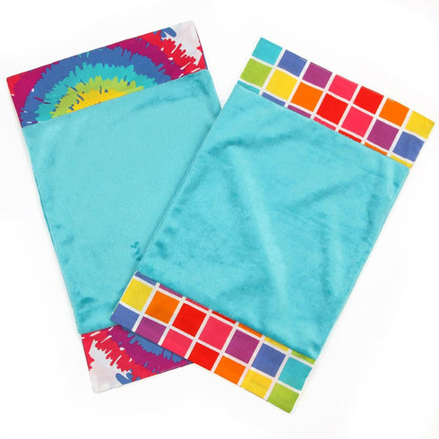 One Grace Place Terrific Tie Dye Burp Cloth, Aqua Blue, Royal Blue, Purple, Yellow, Green,