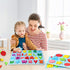 Alphabet and Number Puzzle Set, Wooden Upper Case Letter and Shape Learning Puzzles for 3-5 Year Olds