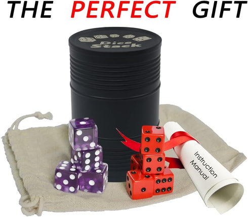 Graduation Gift Dice Stacking Cup Set with 4 Pcs 19mm and 5 Pcs 18mm Standard Dice and Storage Bag