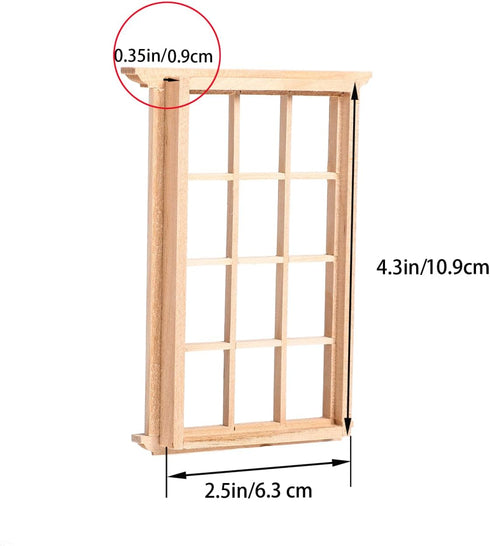 8PCS 1: 12 DOITOOL Dollhouse Windows Scale Miniature Dollhouse Furniture Mini Window Frame Model DIY Doll House