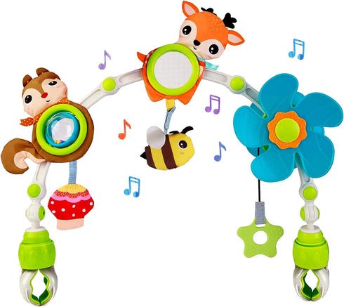 BATOHO Baby Stroller Arch Mobile, Adjustable Musical Cirb Mobile Toys with Universal Clamps,