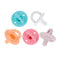 Nuby Silicone Softees Pacifier and Teethers - 5-Pack Silicone Baby Pacifiers and Teethers - 0+ Months