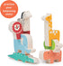 Happy Stacking Safari – 7pc Wooden Stacking Toy for Toddlers – Colorful Balancing Activity Toy with Bag