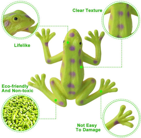 16Pcs Plastic Frogs Toy for Kids, Mini Red Frogs Toys for Easter Party Favors