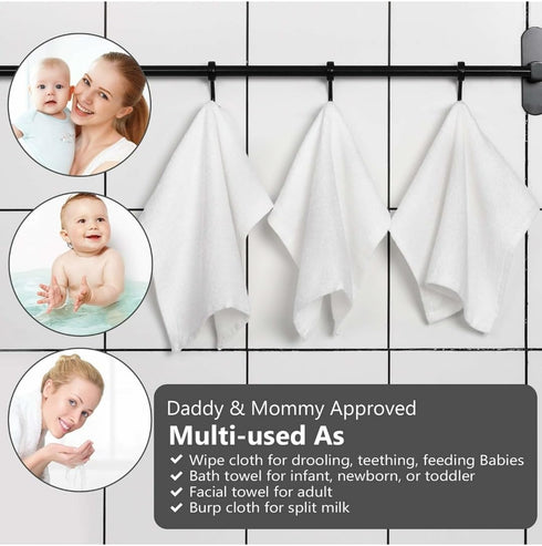 Generic 100% 10" 10" 6 Pack, Baby Washcloths, Made from Viscose from Bamboo - Ultra Soft Absorbent Newborn Bath Face