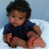 GYCV 20 Inch Lifelike Black Reborn Baby Dolls Boy Realistic Newborn Doll Brown Skin African American Baby Doll Curly