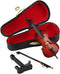 Dselvgvu Wooden Miniature Cello with Stand, Bow, and Case, Mini Musical Instrument Dollhouse Model Home Decoration