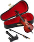 Dselvgvu Wooden Miniature Cello with Stand, Bow, and Case, Mini Musical Instrument Dollhouse Model Home Decoration